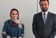 جانب من لقاء وزير الاتصالات العراقي مصطفى جبار سند مع الأمين العام لمنظمة التعاون الرقمي ديمة اليحيى