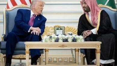 صاحب السمو الملكي الأمير محمد بن سلمان بن عبدالعزيز آل سعود ولي العهد رئيس مجلس الوزراء والرئيس الأمريكي دونالد ترامب